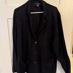 Tahari Black Blazer Classic Lapel Relaxed Fit